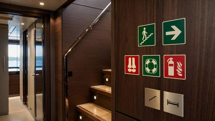 Señalización de seguridad instalada a bordo